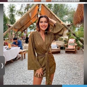 Zara knotted jacquard dress